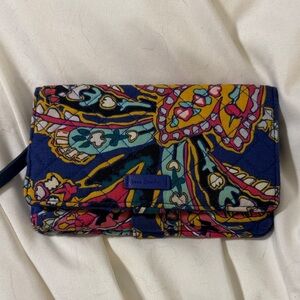 Vera Bradley Blue and Yellow Patterned Clutch